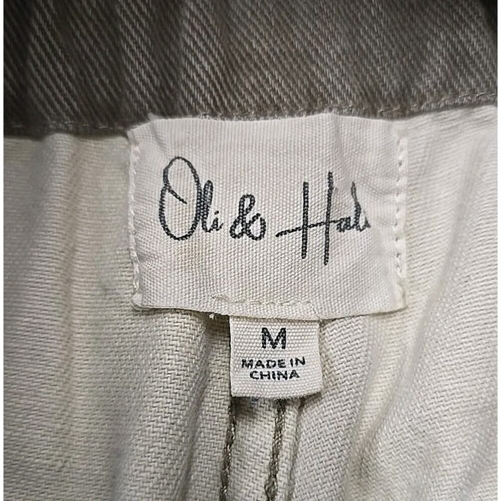 Oli & Hali Patchwork Paperbag Cargo Pants M Boho Utility Earthy Mineral Wash - Picture 3 of 16